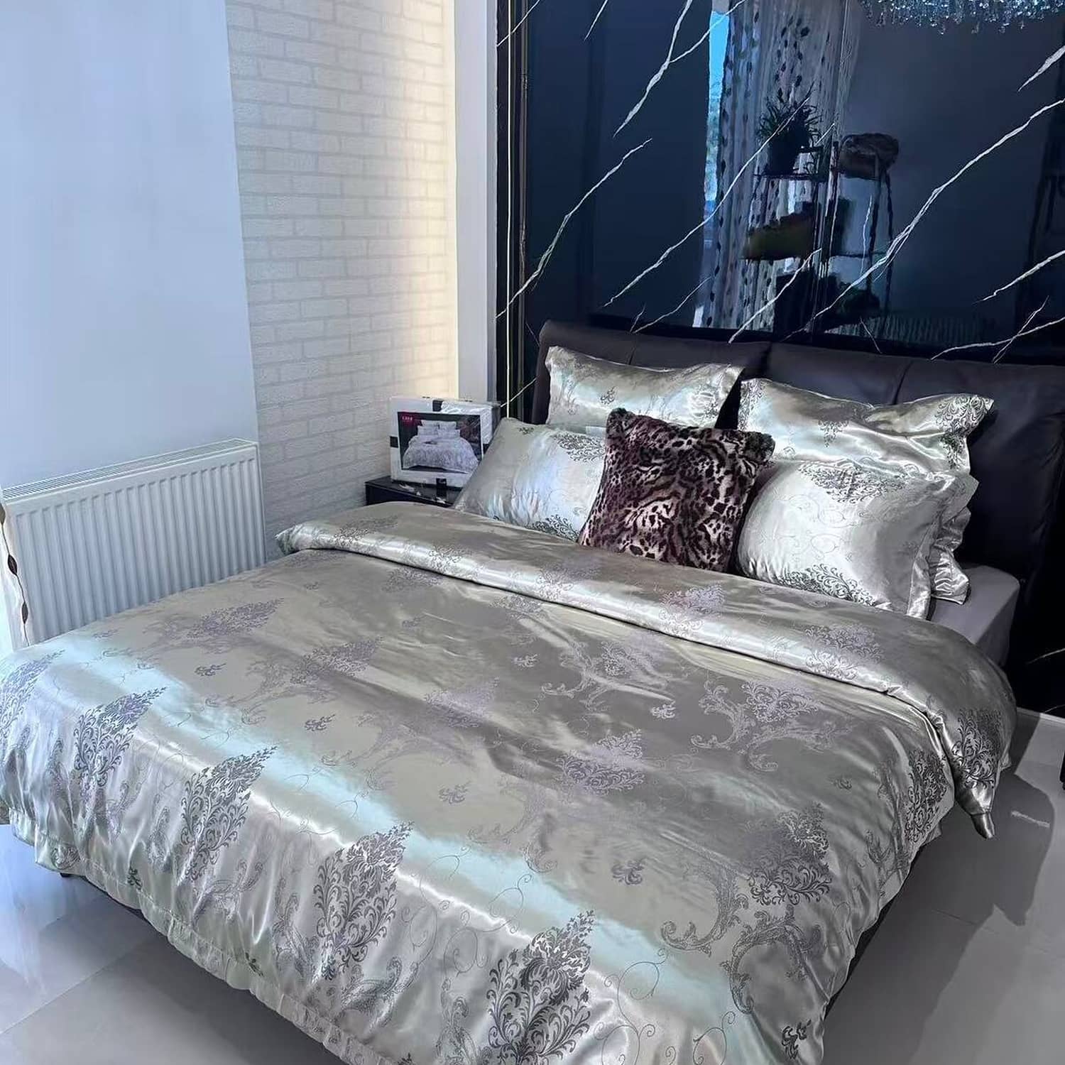 Lenjerie de pat dublu din jacquard, 6 piese, fără elastic, Collection Elegance | Casa New Concept – imagine produs 2