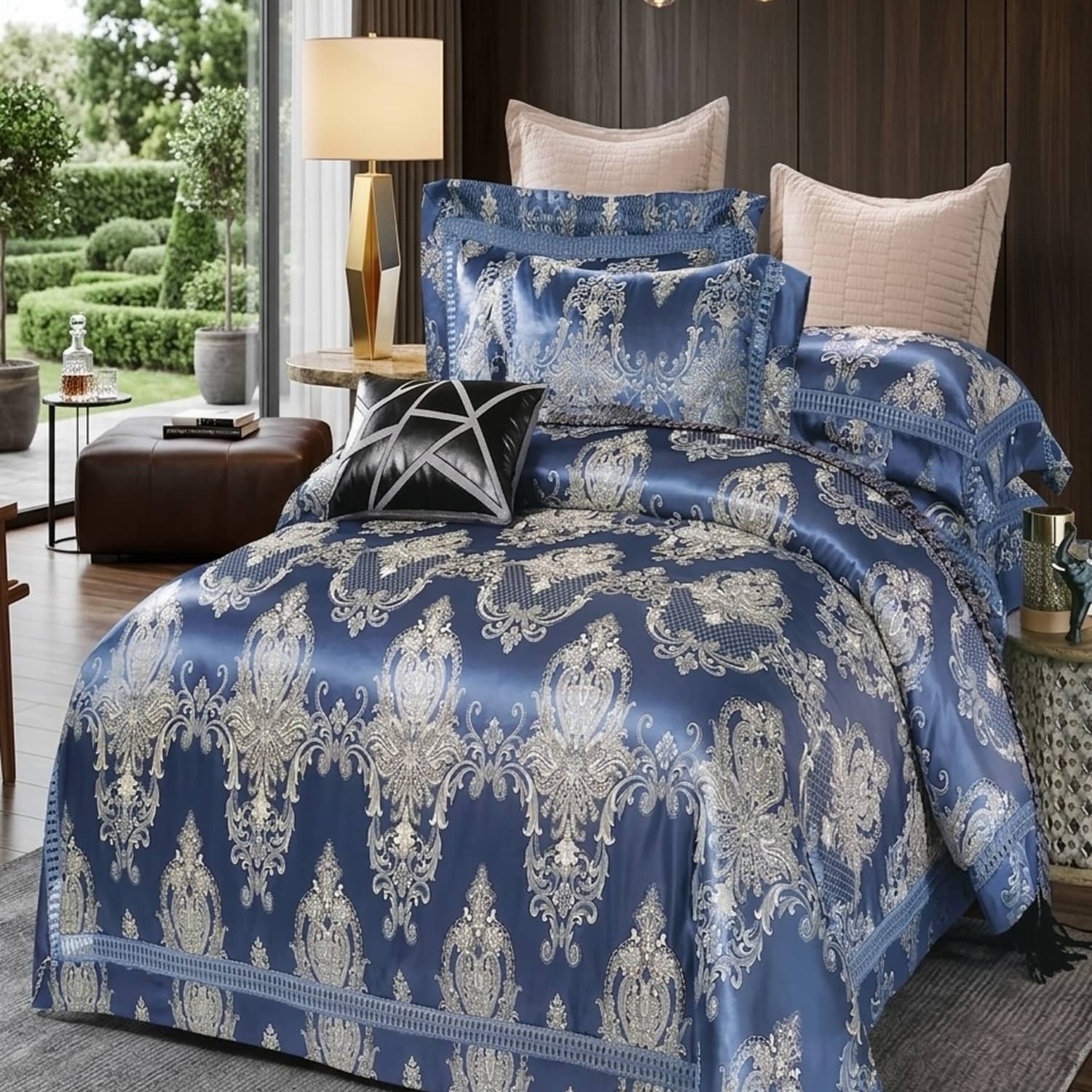 Lenjerie de pat dublu din jacquard, 6 piese, fără elastic, Collection Elegance | Casa New Concept – imagine produs 2