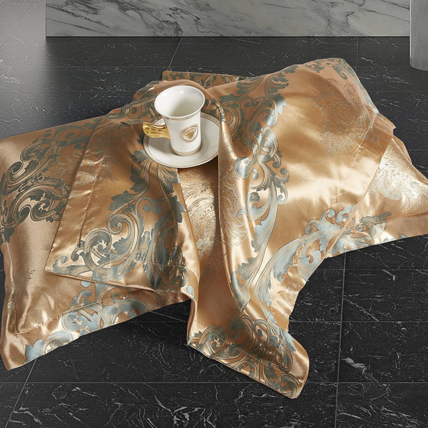 Lenjerie de pat dublu din jacquard, 6 piese, fără elastic, Collection Elegance | Casa New Concept – imagine produs 3