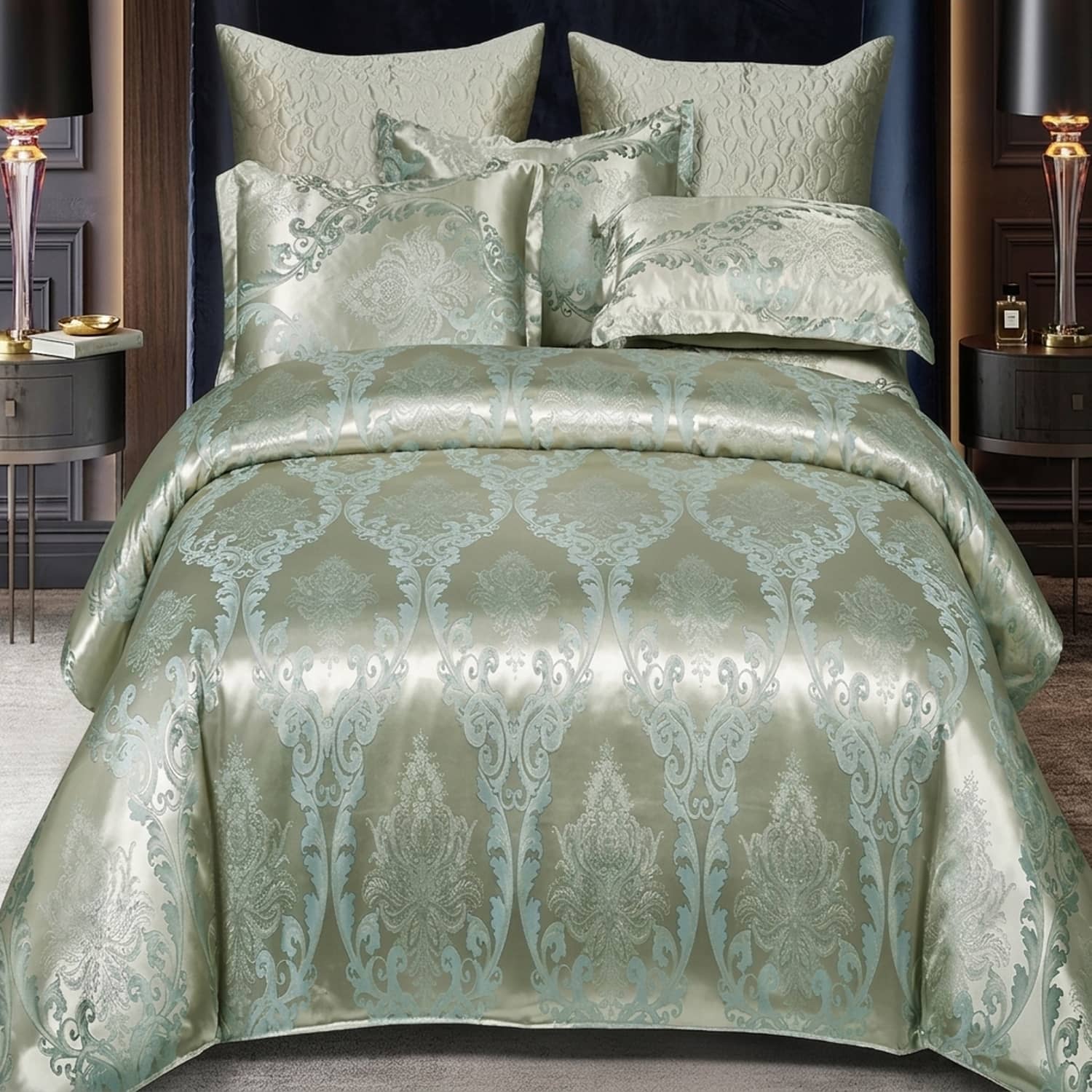 Lenjerie de pat dublu din jacquard, 6 piese, fără elastic, Collection Elegance | Casa New Concept