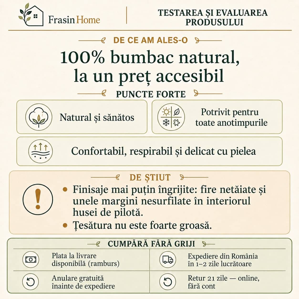 Lenjerie de pat dublu (180x200cm) din 100% bumbac natural, 6 piese, model geometric abstract – imagine produs 2