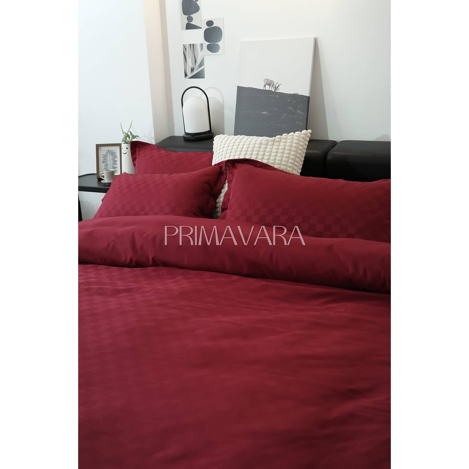 Lenjerie pat dublu, damasc, elastic, 4 piese, model grena | Primavara – imagine produs 4