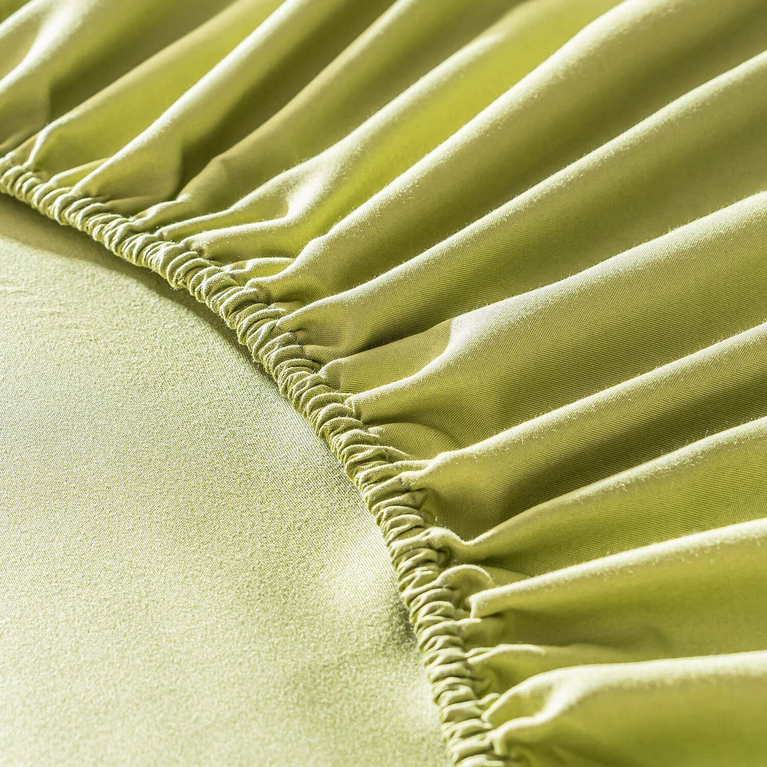 Lenjerie de pat dublu cu elastic, din 100% microfibră, 4 piese, Casa New Concept, model verde salvie cu frunze in relief – imagine produs 6