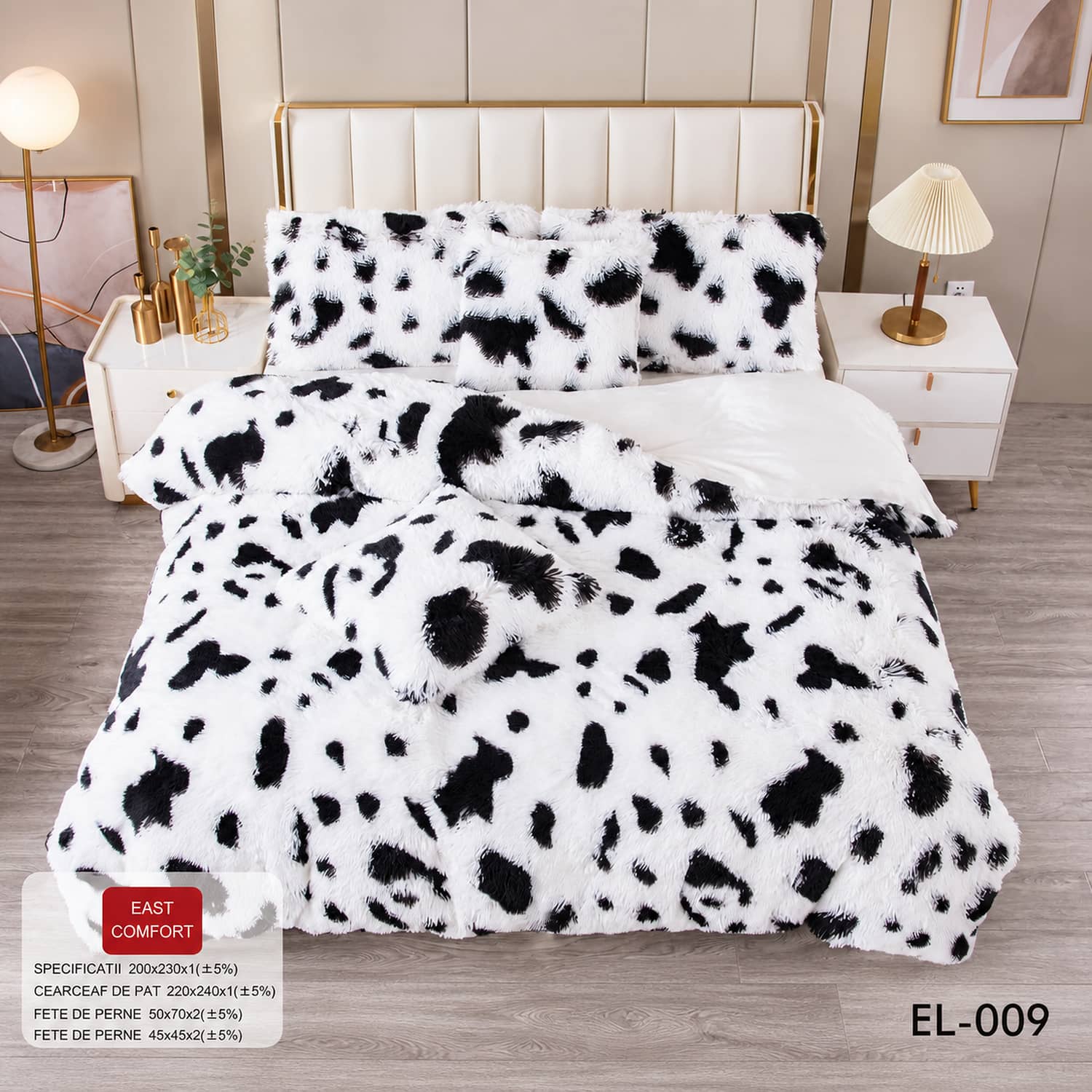 Lenjerie de pat din blană artificială Cocolino FLUFFY, 6 piese | East Comfort