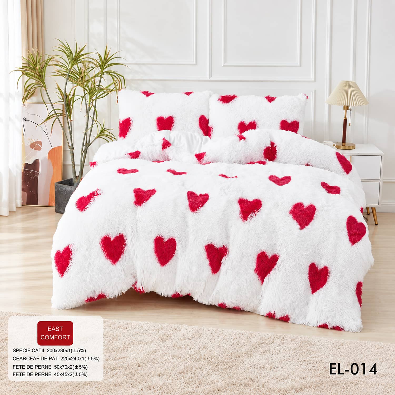 Lenjerie de pat din blană artificială Cocolino FLUFFY, 6 piese | East Comfort