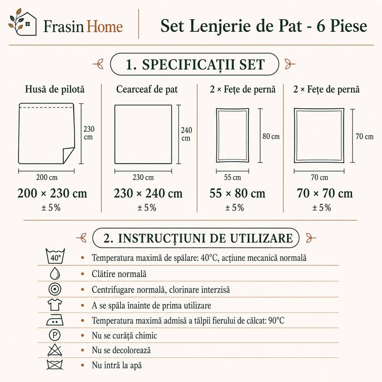  Lenjerie de pat dublu (180x200cm), finet gros 6 piese, model patchwork cu leopard – imagine produs 3