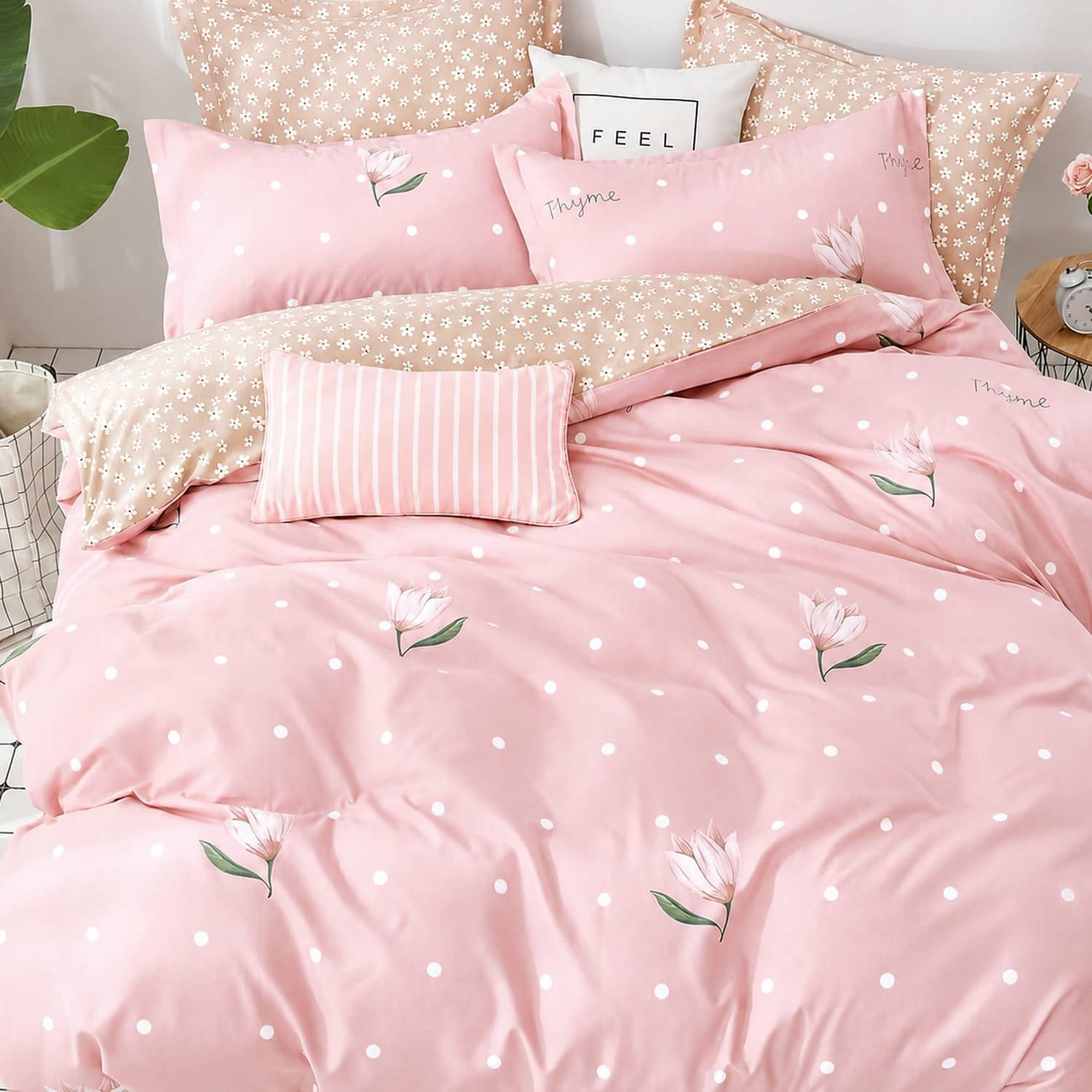 Lenjerie pat dublu, finet gros, elastic, 6 piese, model ec32 gre 219 | East Comfort