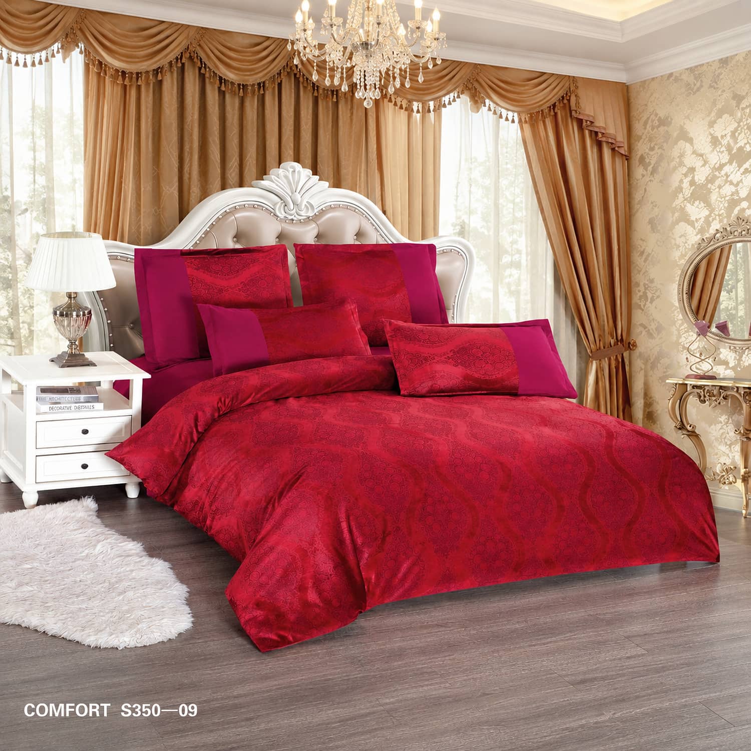 Lenjerie de pat dublu, Cocolino, cu fir scurt și aspect lucios, 6 piese, fără elastic | East Comfort