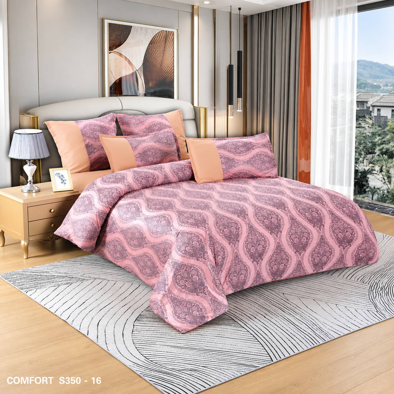 Lenjerie de pat dublu, Cocolino, cu fir scurt și aspect lucios, 6 piese, fără elastic | East Comfort